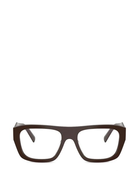 Prada Eyewear geometric-frame glasses - Brown - zdjęcie produktu nr 1