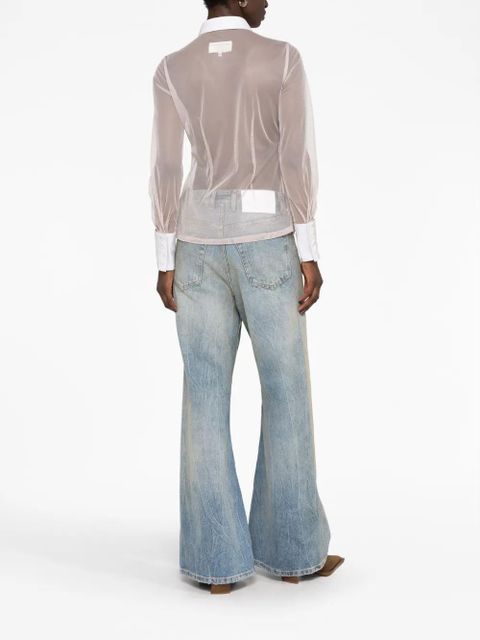 MM6 Maison Margiela cotton-tulle shirt - Neutrals
