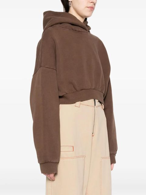 ENTIRE STUDIOS organic-cotton cropped hoodie - Brown