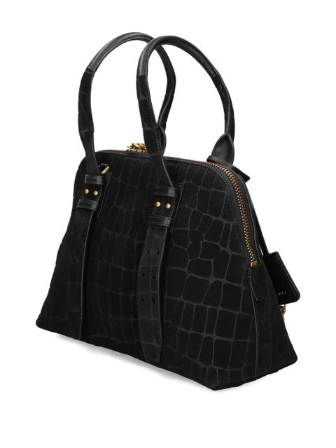 PINKO crocodile-effect padlock tote bag - Black