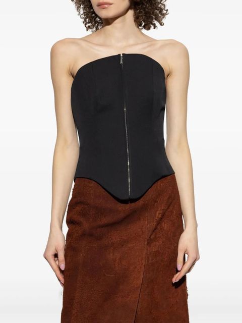 Alexander McQueen zip-up corset top - Black