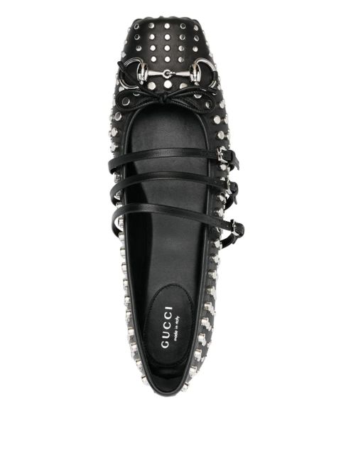 Gucci stud-embellished ballet flats - Black