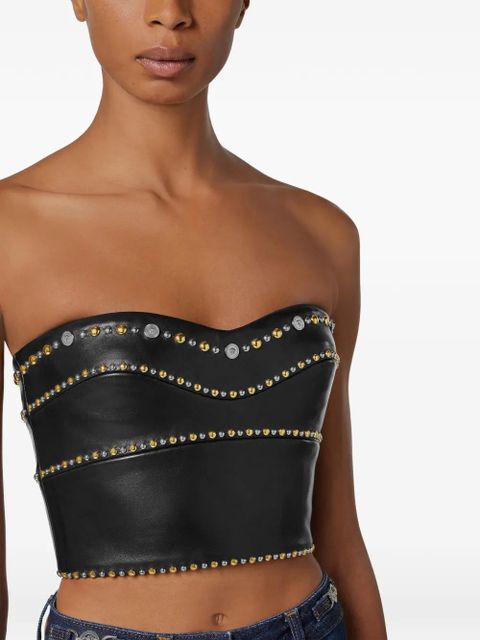 Versace studded leather top - Black