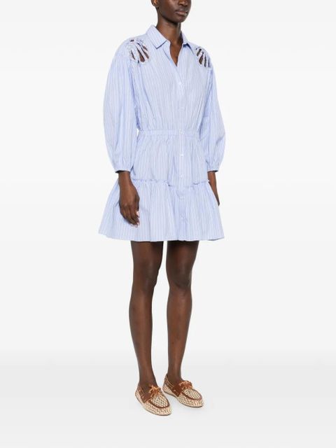SANDRO striped-pattern mini dress - Blue