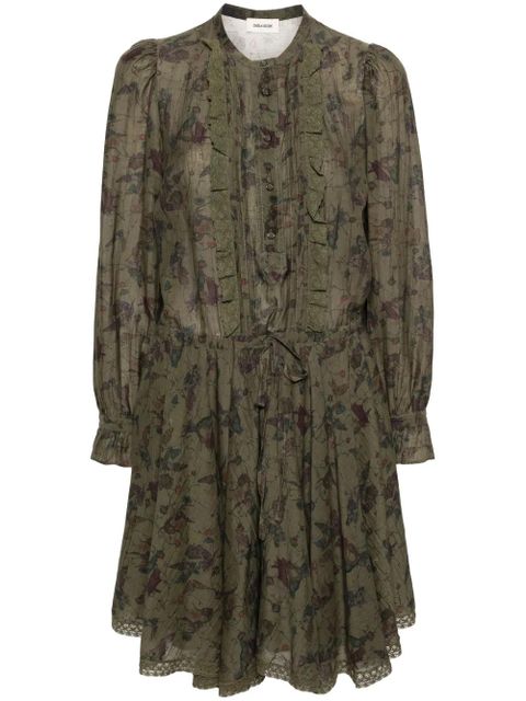 Zadig&Voltaire Ranil floral-print mini dress - Green - zdjęcie produktu nr 1
