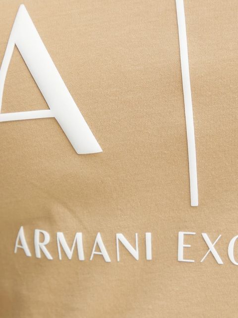 Armani Exchange t-shirt bawełniany kolor beżowy
