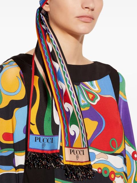 PUCCI Marmo-print silk scarf - Black