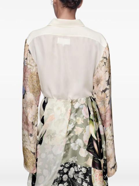 Maison Margiela floral-sleeve shirt - Neutrals
