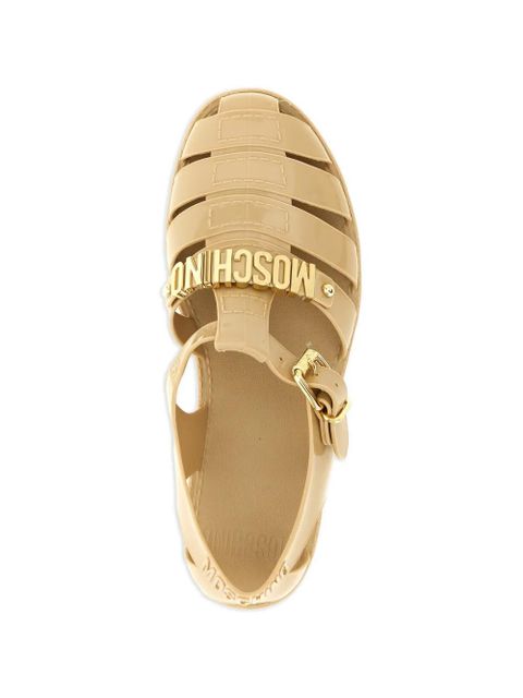 Moschino logo buckle sandals - Neutrals