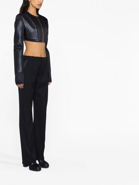 Balmain cropped faux-leather jacket - Black