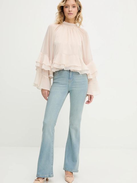 Answear.LAB bluzka damska kolor beżowy gładka