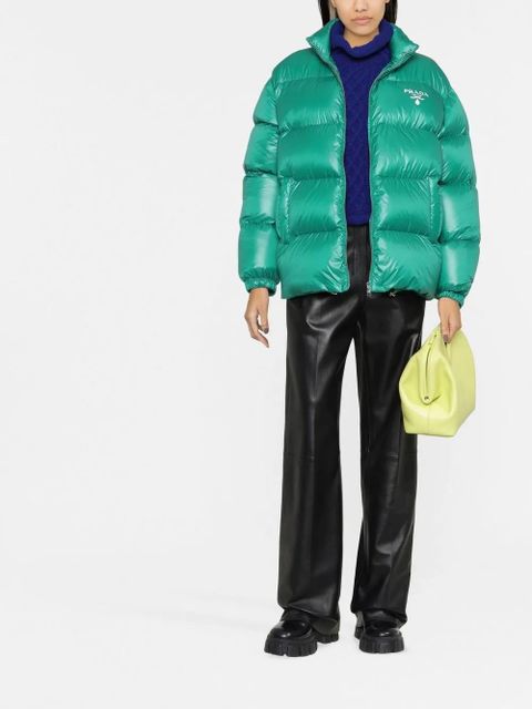 Prada recycled polyester puffer jacket - Green