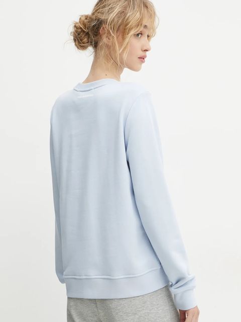 Karl Lagerfeld bluza bawełniana damska kolor niebieski z aplikacją A1W20009