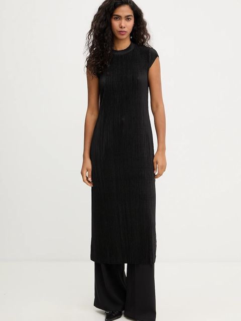 Calvin Klein sukienka kolor czarny midi rozkloszowana LV044E219G - zdjęcie produktu nr 2