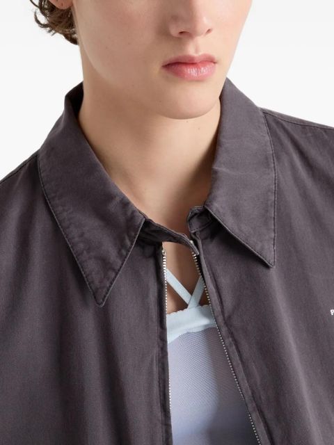 Prada shirt-collar welt-pocket jacket - Grey