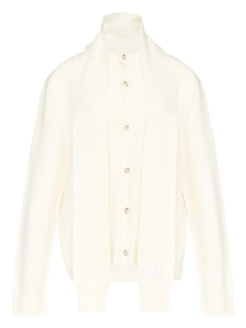 MM6 Maison Margiela scarf-detail button-up cardigan - Neutrals - zdjęcie produktu nr 1