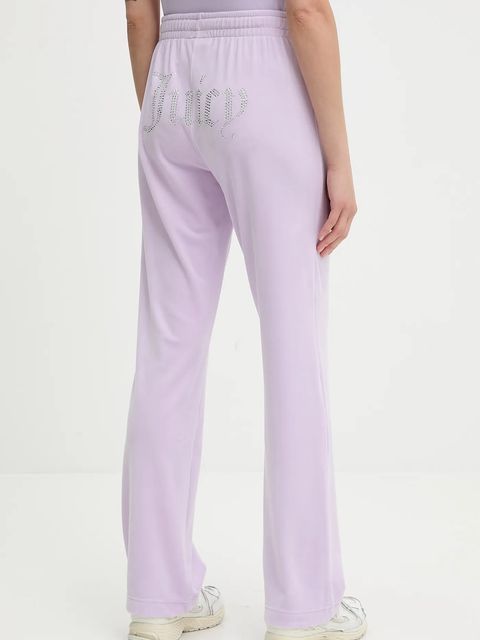 Juicy Couture spodnie dresowe kolor fioletowy z aplikacją JCAPW045