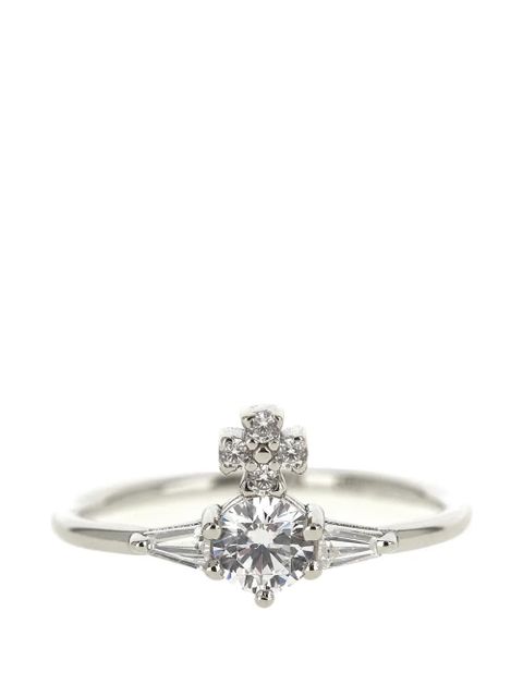 Vivienne Westwood Ofelia crystal-embellished Orb ring - Silver - zdjęcie produktu nr 1