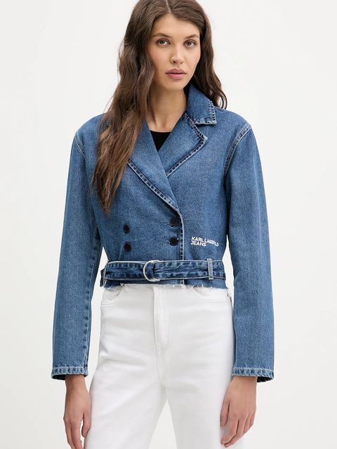 Karl Lagerfeld Jeans kurtka jeansowa kolor niebieski przejściowa B1W14040 - zdjęcie produktu nr 1