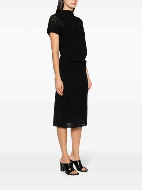 Givenchy 4G jacquard draped midi dress - Black