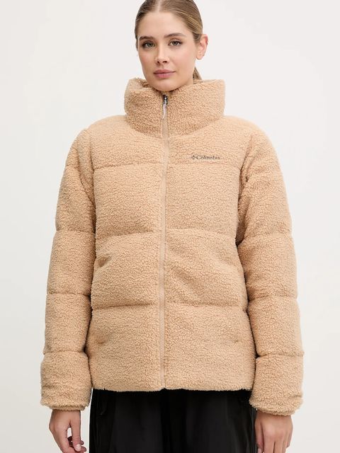 Columbia kurtka Puffect Sherpa damska kolor beżowy zimowa oversize 2089231 - zdjęcie produktu nr 1