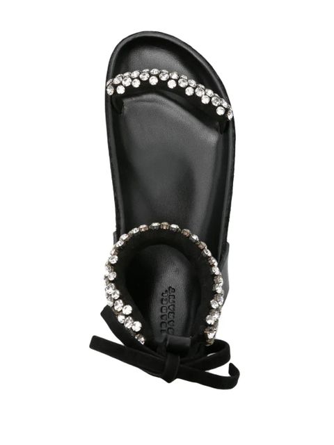 ISABEL MARANT Mellan crystal-embellished suede sandals - Black