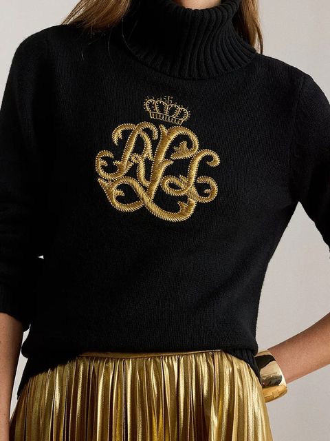 Lauren Ralph Lauren sweter z dodatkiem wełny damski kolor czarny z golfem 200979687 - zdjęcie produktu nr 2