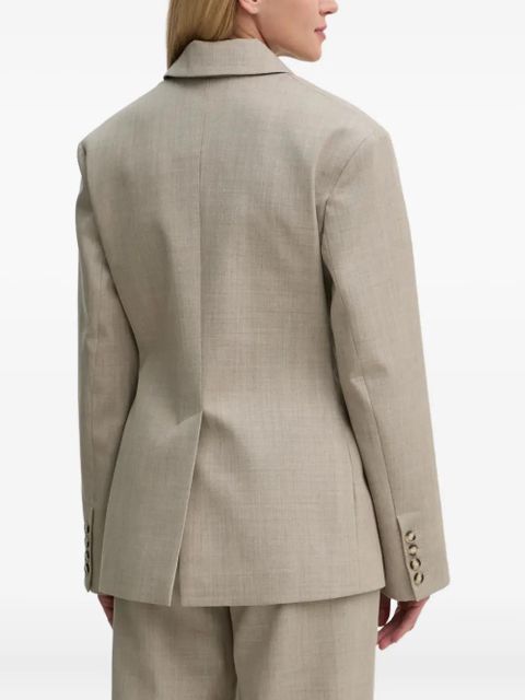 Nanushka Pacey leather-trimmed double-breasted blazer - Neutrals