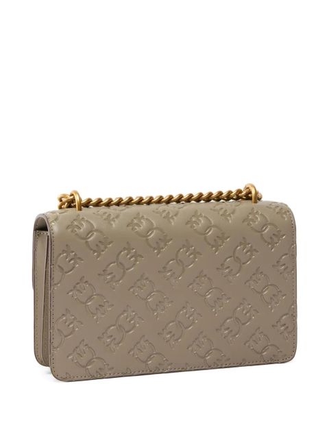 PINKO mini Love Bag embossed cross body bag - Brown