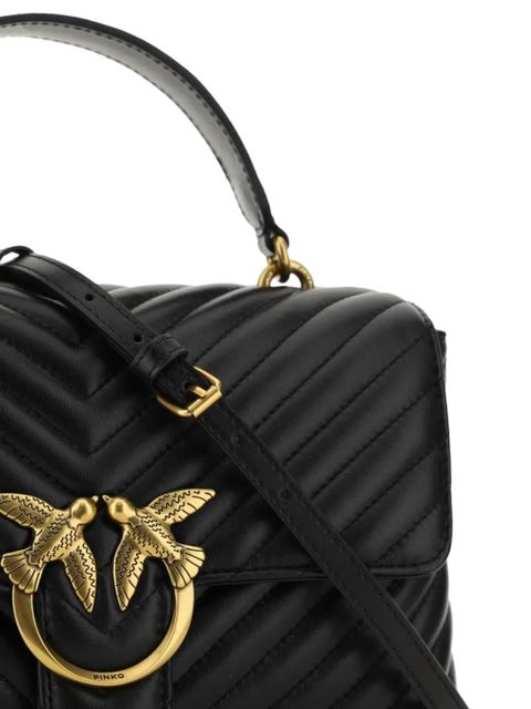 PINKO Love Puff quilted leather tote bag - Black