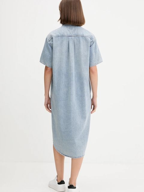 Tommy Jeans sukienka jeansowa kolor niebieski mini rozkloszowana DW0DW21205 - zdjęcie produktu nr 2