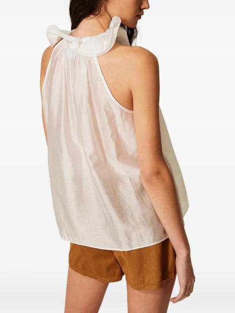 TWINSET ruffled voile top - White