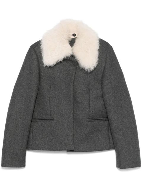 TOTEME shearling-collar jacket - Grey - zdjęcie produktu nr 1