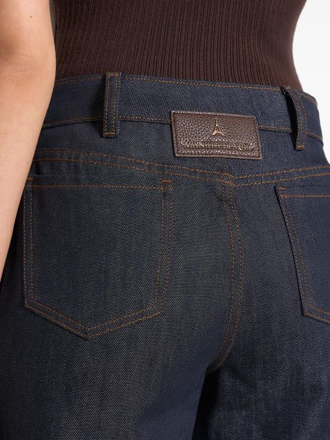 Manière De Voir contrast-stitch jeans - Blue