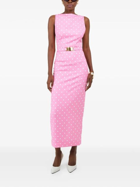 Rowen Rose polka-dots straight-neckline maxi dress - Pink - zdjęcie produktu nr 2
