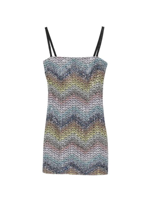 Missoni chevron-pattern mini dress - Blue - zdjęcie produktu nr 1