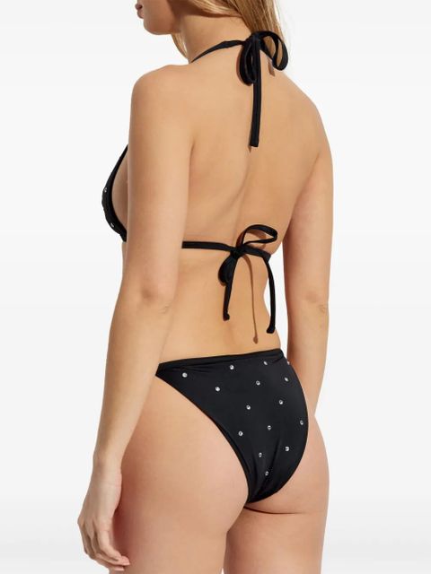 Versace crystal-embellished bikini top - Black