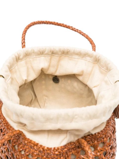 DRAGON DIFFUSION small Juventus braided bucket bag - Brown