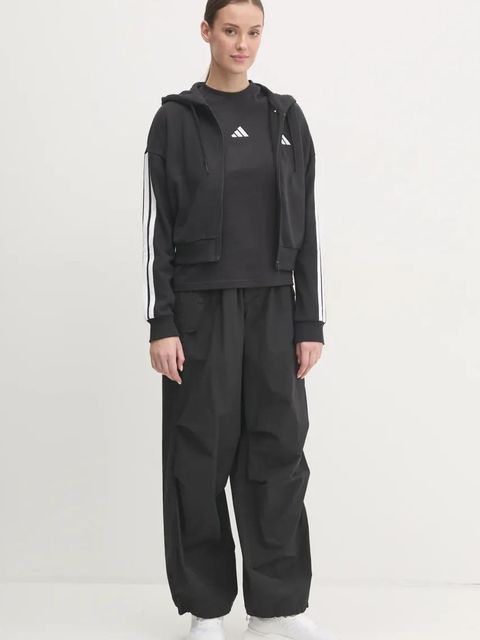 adidas bluza Essentials damska kolor czarny z kapturem z aplikacją JE0052 - zdjęcie produktu nr 2