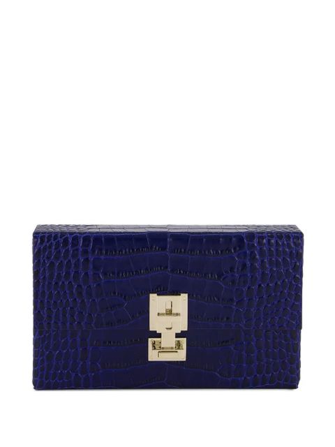TOM FORD crocodile-effect leather clutch - Blue - zdjęcie produktu nr 1