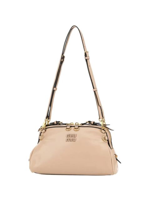 Miu Miu Caprice zip leather tote bag - Neutrals