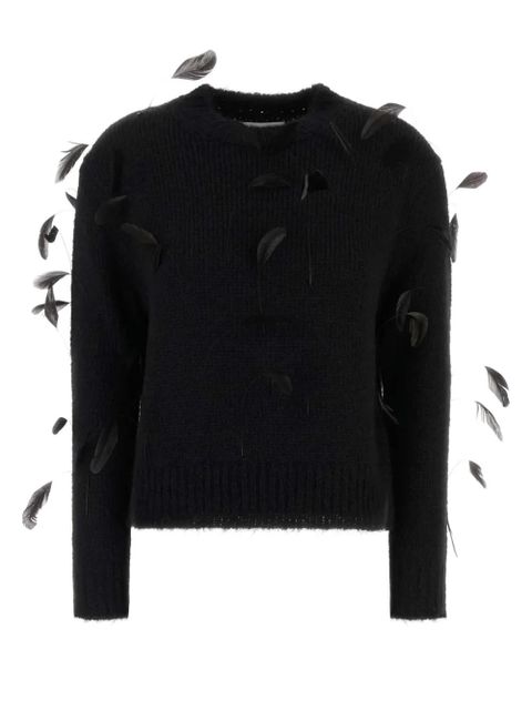 Jil Sander feather-detail sweater - Black - zdjęcie produktu nr 1
