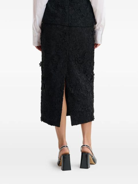 Essentiel Antwerp floral-lace midi straight skirt - Black