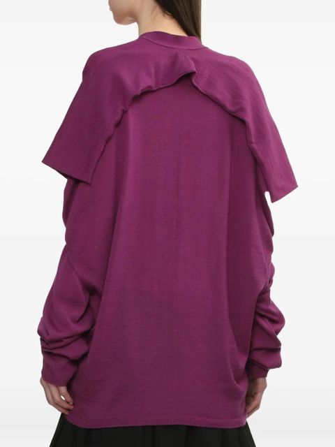 Comme Des Garçons draped buttoned-up cardigan - Purple