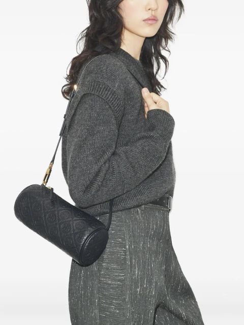 Tory Burch T monogram pebble cylinder bag - Black - zdjęcie produktu nr 2