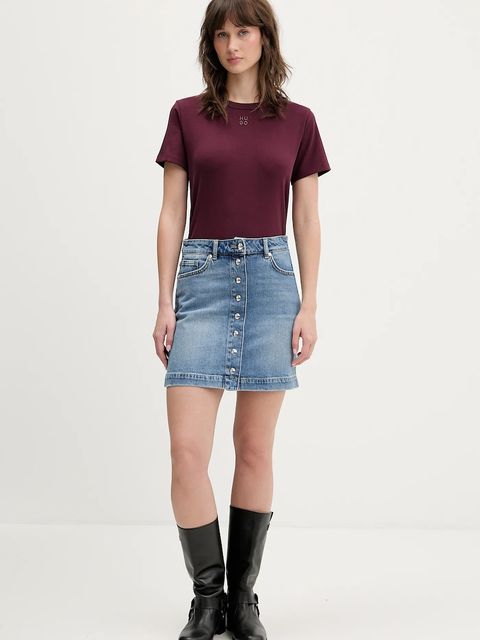 HUGO spódnica jeansowa Gilvie mini prosta 50553182