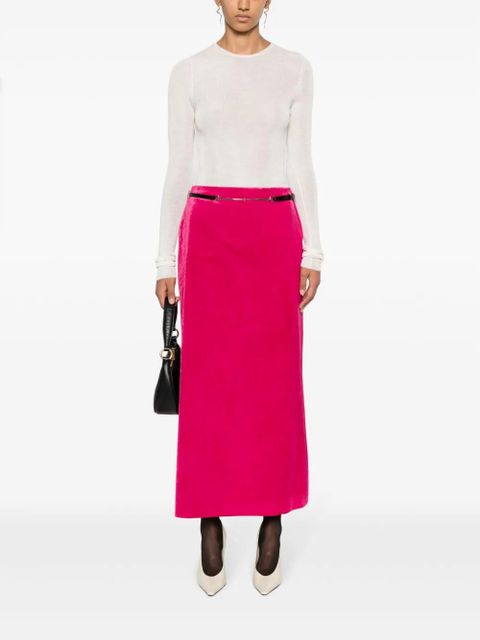 Gucci belted velvet maxi skirt - Pink - zdjęcie produktu nr 2