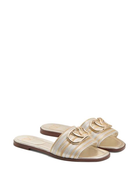 Valentino Garavani logo-plaque sandals - Silver