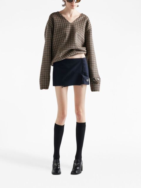 Prada wraparound cashmere miniskirt - Blue