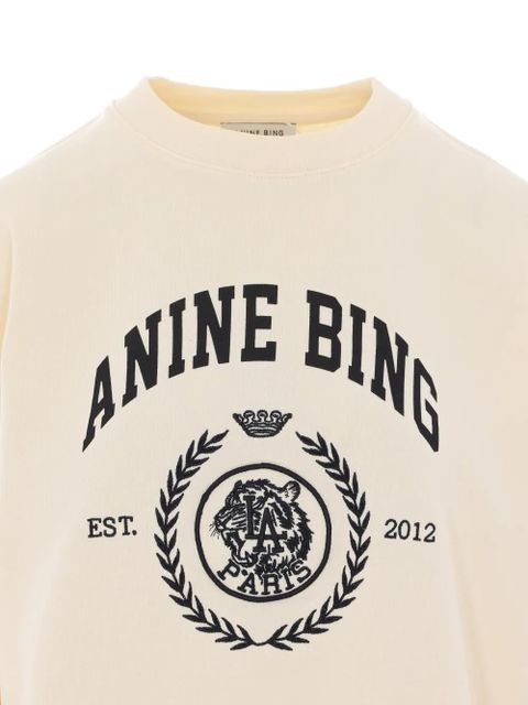 ANINE BING Miles Collegiate embroidered sweatshirt - Neutrals
